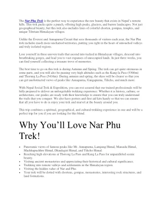 The Nar Phu Trek
