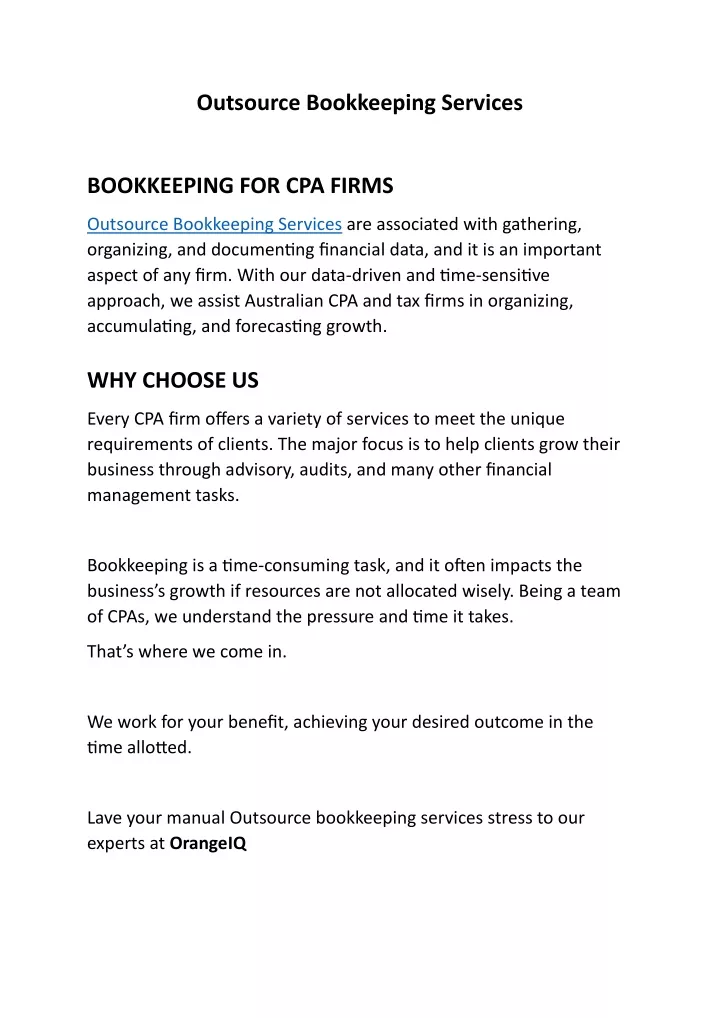 outsource bookkeeping services