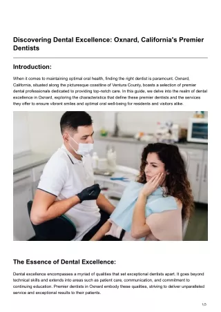 Discovering Dental Excellence Oxnard Californias Premier Dentists