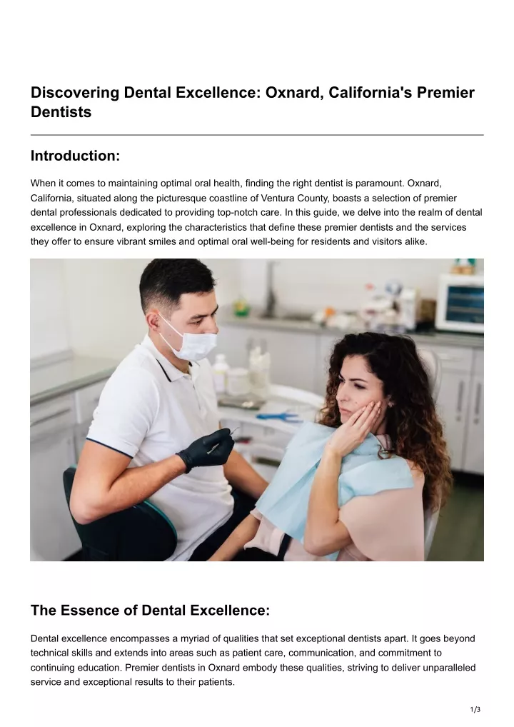 discovering dental excellence oxnard california