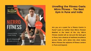 Unveiling the Fitness Oasis Nitrro Fitness - The Best Gym in Pune and India