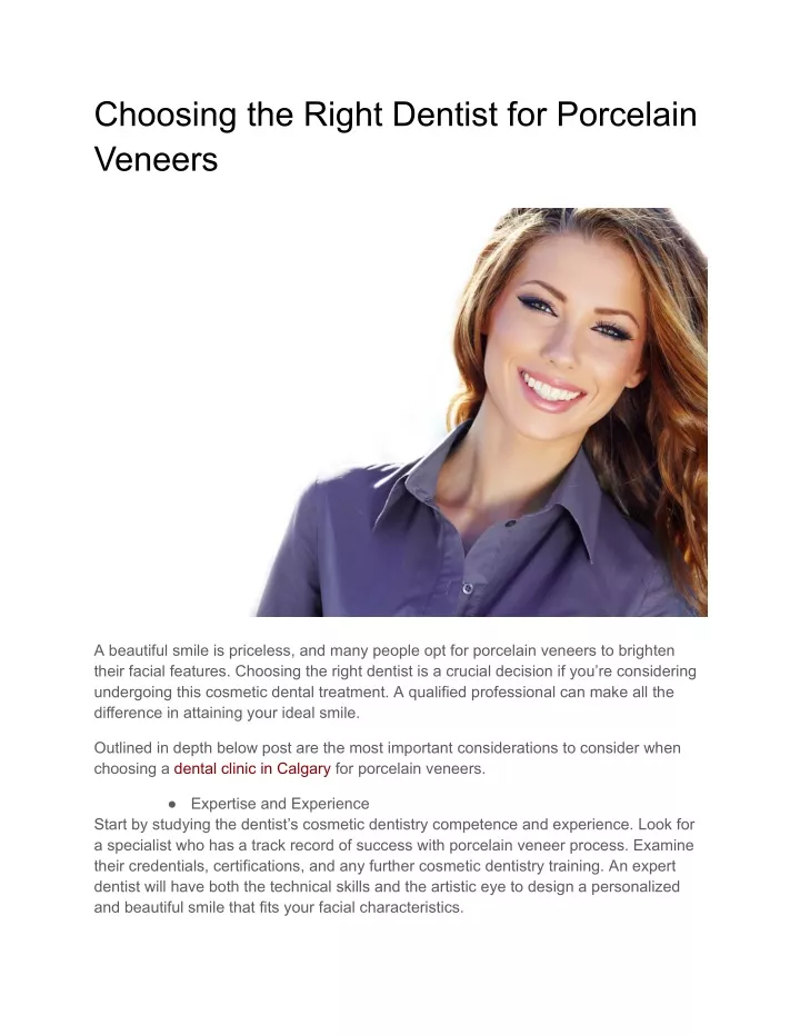 choosing the right dentist for porcelain veneers