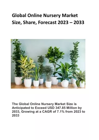 Global Online Nursery Market