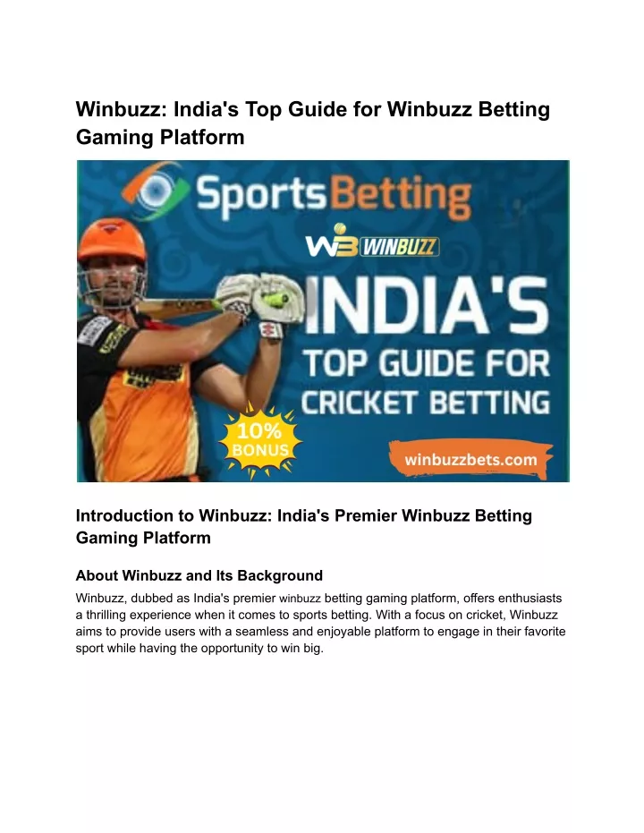 winbuzz india s top guide for winbuzz betting