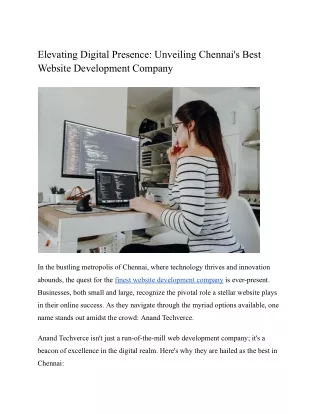 elevating digital presence unveiling chennai