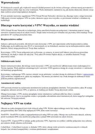 Dlaczego warto korzystać z VPN? Wszystko, co musisz wiedzieć