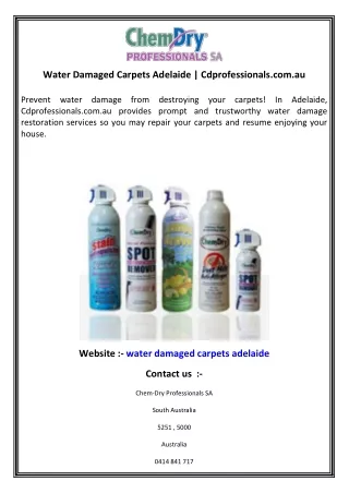 Water Damaged Carpets Adelaide  Cdprofessionals.com.au
