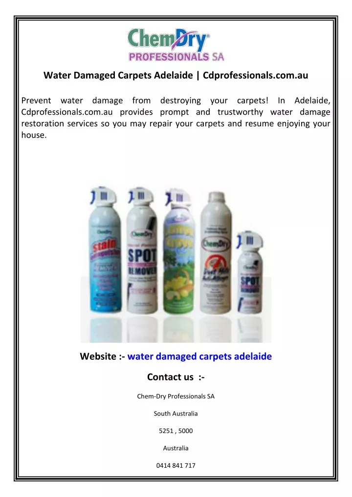 water damaged carpets adelaide cdprofessionals