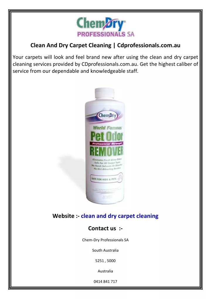 clean and dry carpet cleaning cdprofessionals