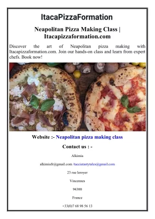 Neapolitan Pizza Making Class Itacapizzaformation.com
