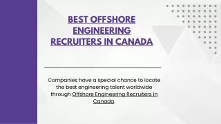 Best Offshore Engineering Recruiters In Canada