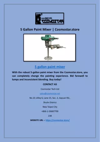 5 Gallon Paint Mixer | Cosmostar.store