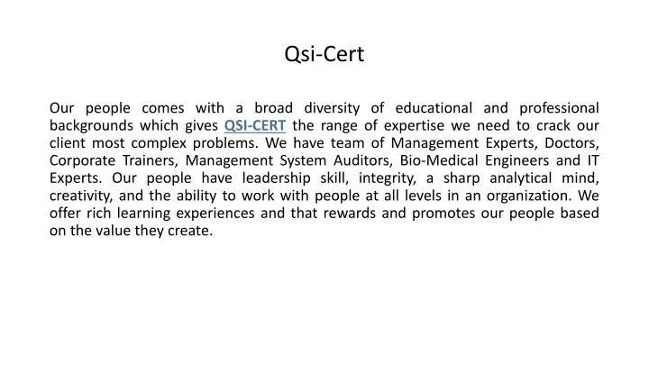 qsi cert