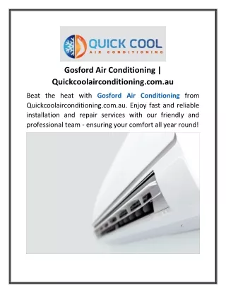 Gosford Air Conditioning  Quickcoolairconditioning.com