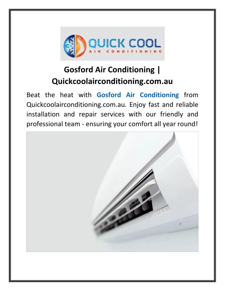 gosford air conditioning quickcoolairconditioning