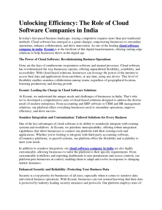 cloud software company in india