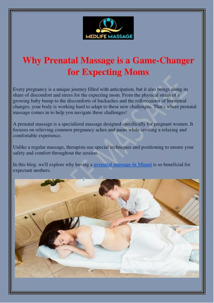 why prenatal massage is a game changer