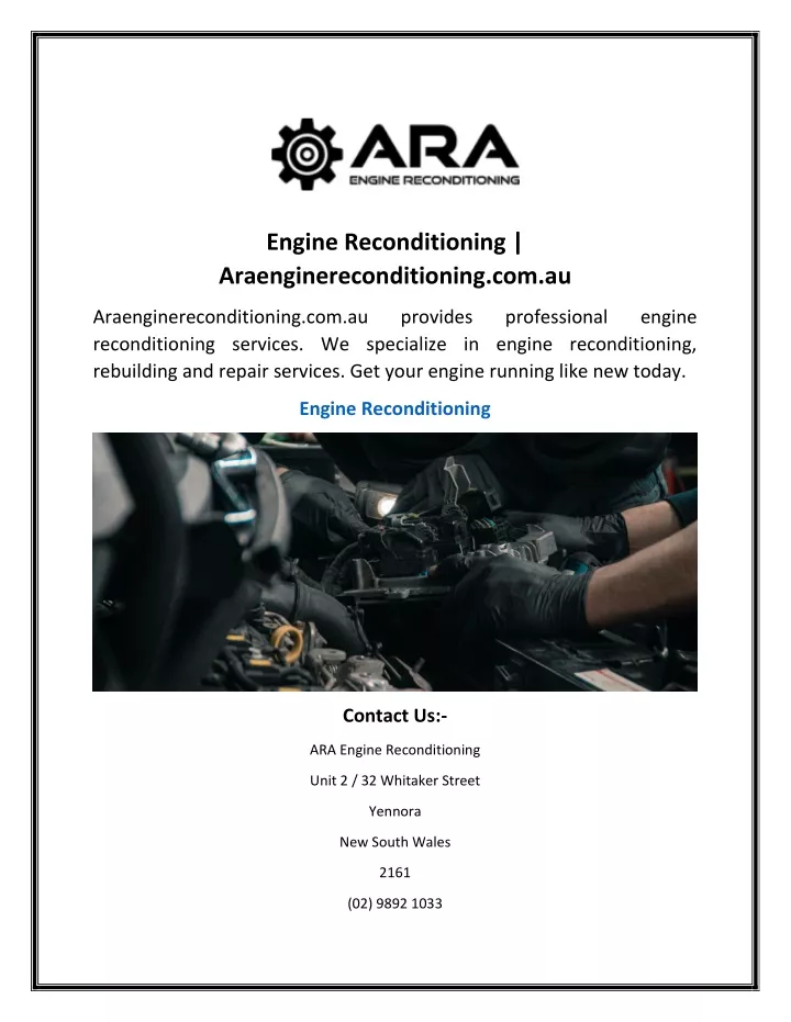 engine reconditioning araenginereconditioning