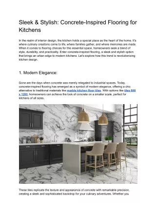 Sleek & Stylish_ Concrete-Inspired Flooring for Kitchens