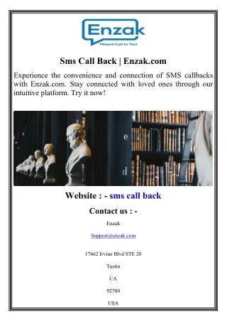 Sms Call Back  Enzak.com