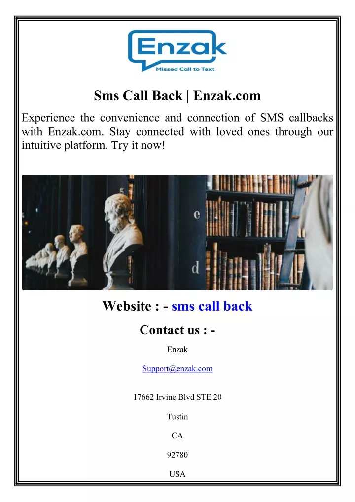 sms call back enzak com