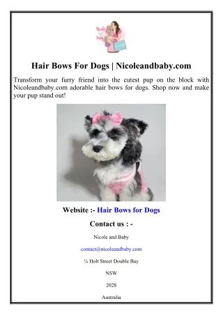 Hair Bows For Dogs  Nicoleandbaby.com