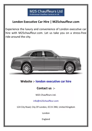 London Executive Car Hire   M25chauffeur.com