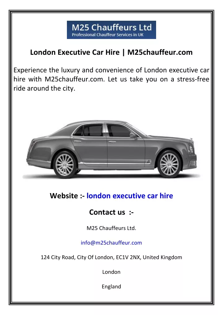 london executive car hire m25chauffeur com