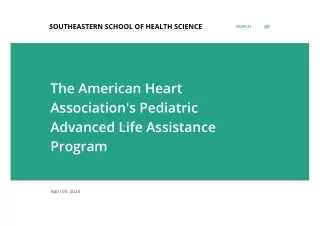 The American Heart Association's Pediatric Advanced Life Assistance