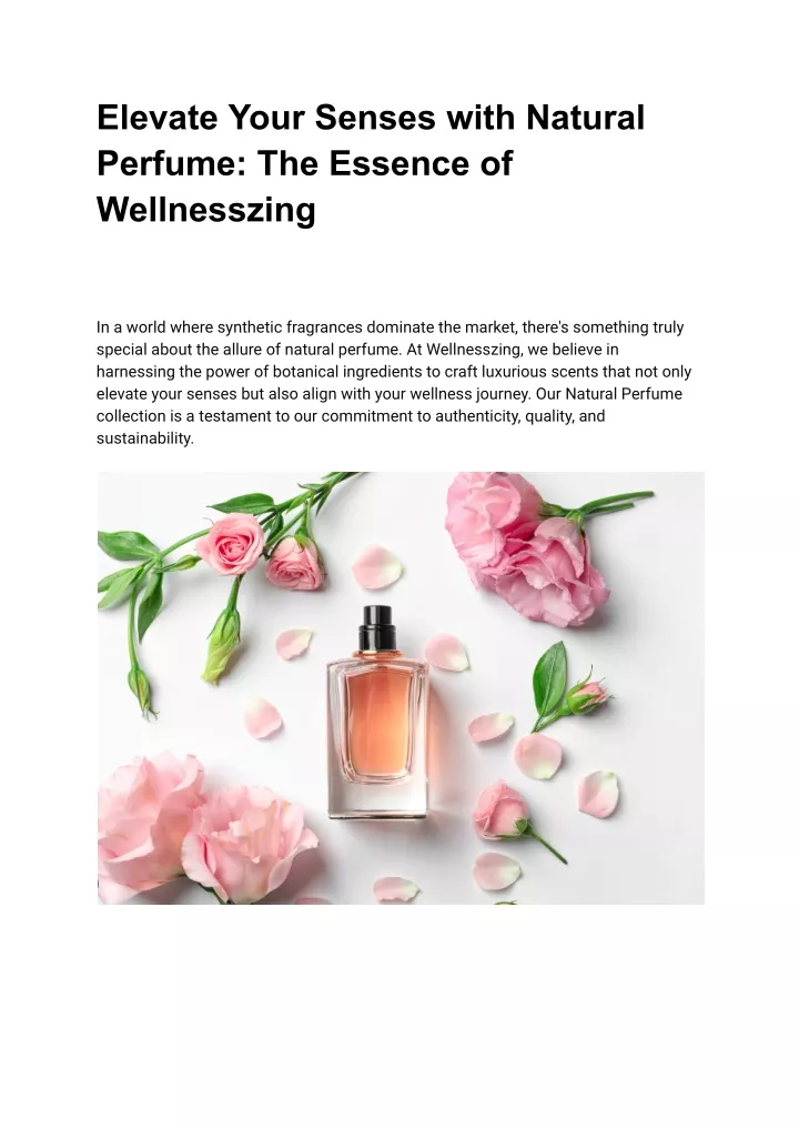 elevate your senses with natural perfume