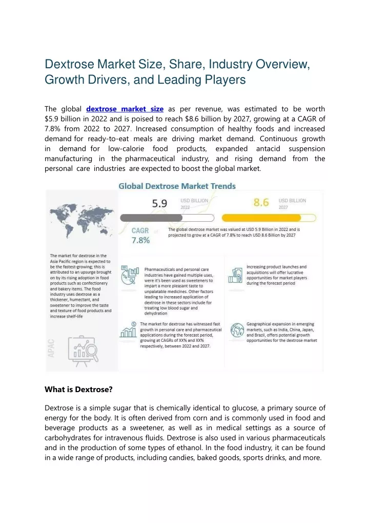 dextrose market size share industry overview