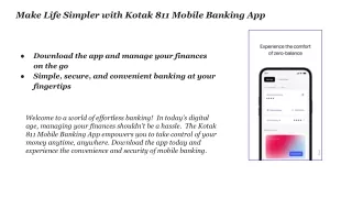 Kotak 811 Mobile Banking App
