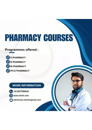 PHARMACY COURSE IN ONE YEAR
