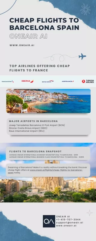 Cheap Flights to Barcelona Spain - OneAir