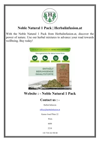 Noble Natural 1 Pack  Herbalinfusion.at