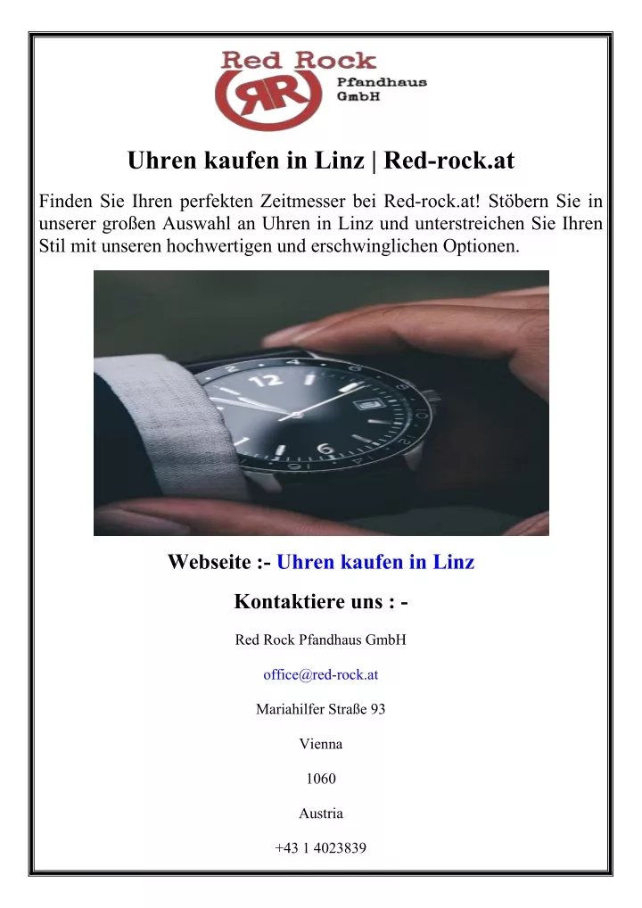 uhren kaufen in linz red rock at