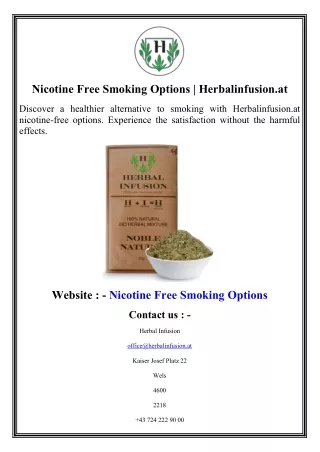 Nicotine Free Smoking Options  Herbalinfusion.at