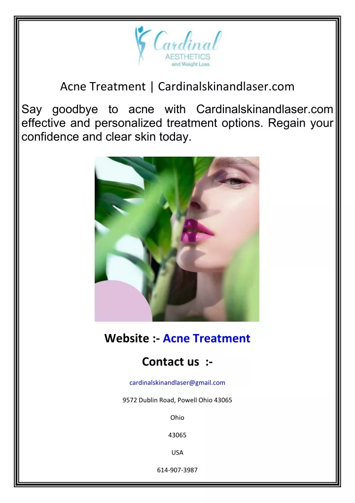 acne treatment cardinalskinandlaser com