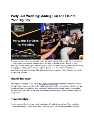 Party Bus Wedding: Adding Fun and Flair to Your Big Day