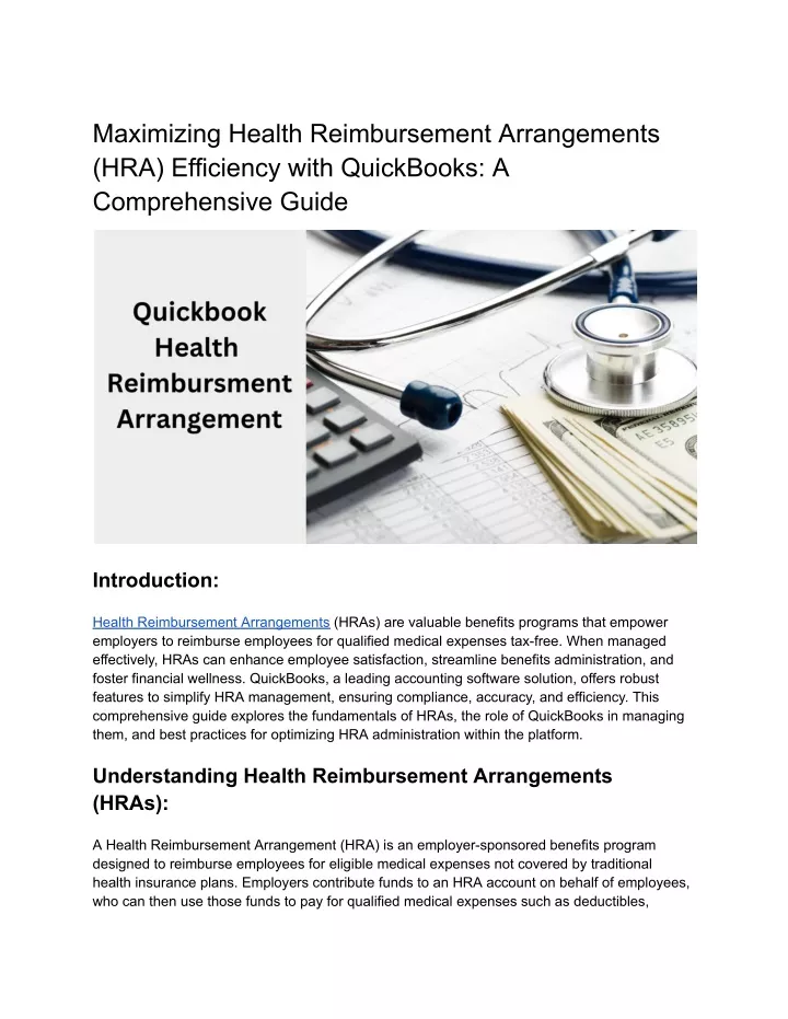 maximizing health reimbursement arrangements