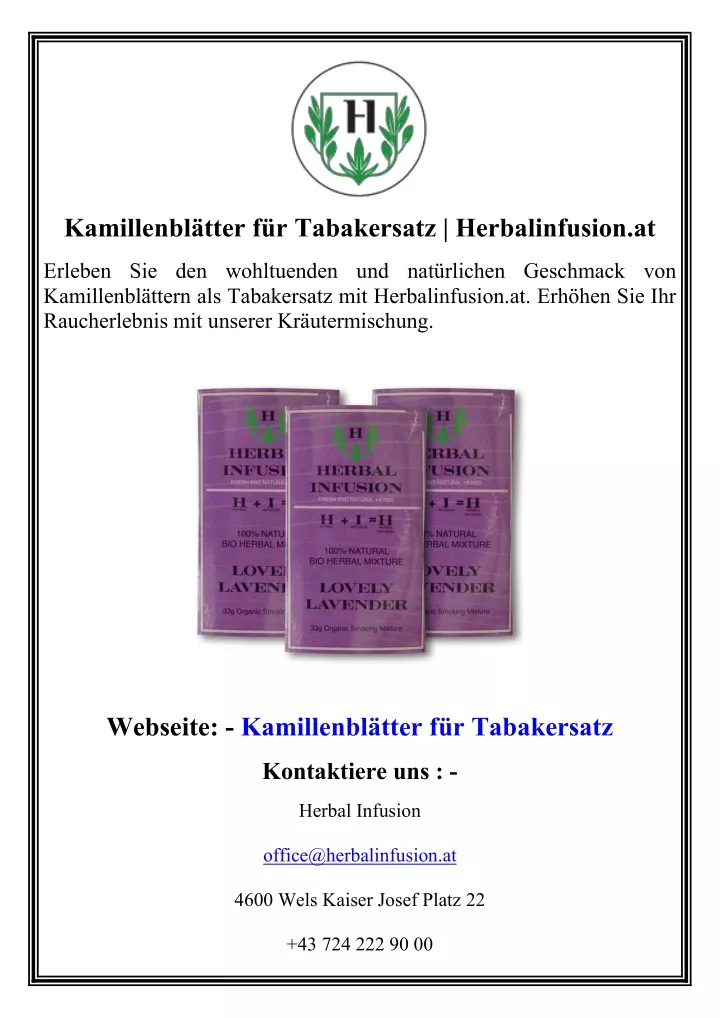 kamillenbl tter f r tabakersatz herbalinfusion at