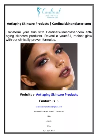 Antiaging Skincare Products  Cardinalskinandlaser.com