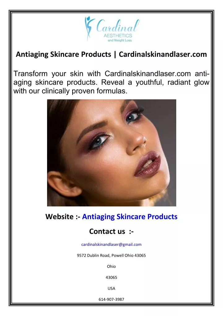 antiaging skincare products cardinalskinandlaser