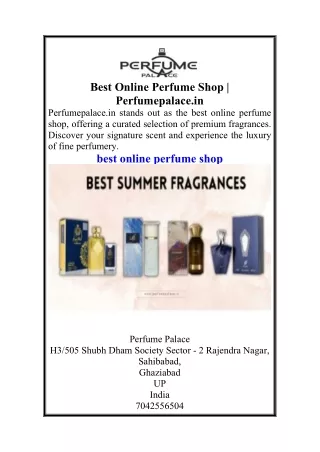 Best Online Perfume Shop  Perfumepalace.in