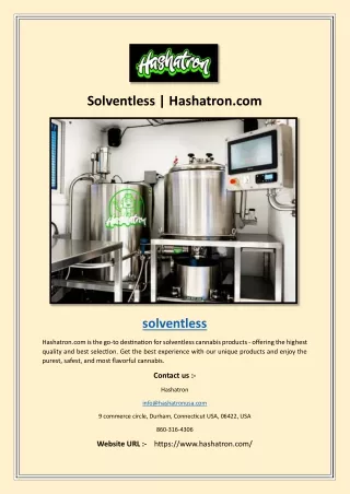 Solventless | Hashatron.com