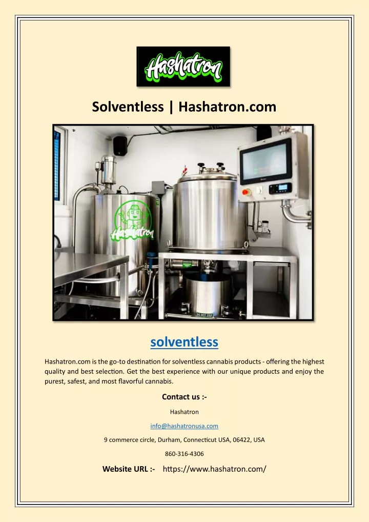 solventless hashatron com