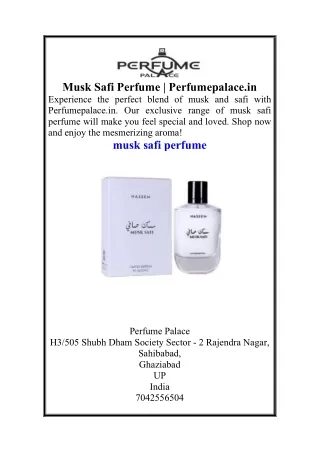 Musk Safi Perfume  Perfumepalace.in