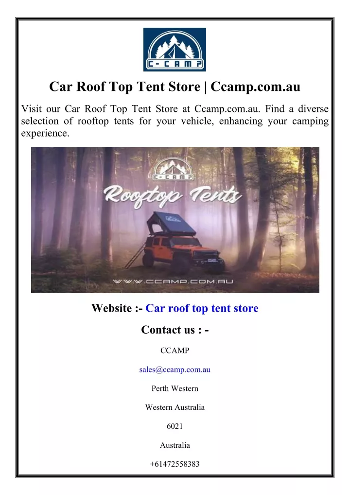 car roof top tent store ccamp com au