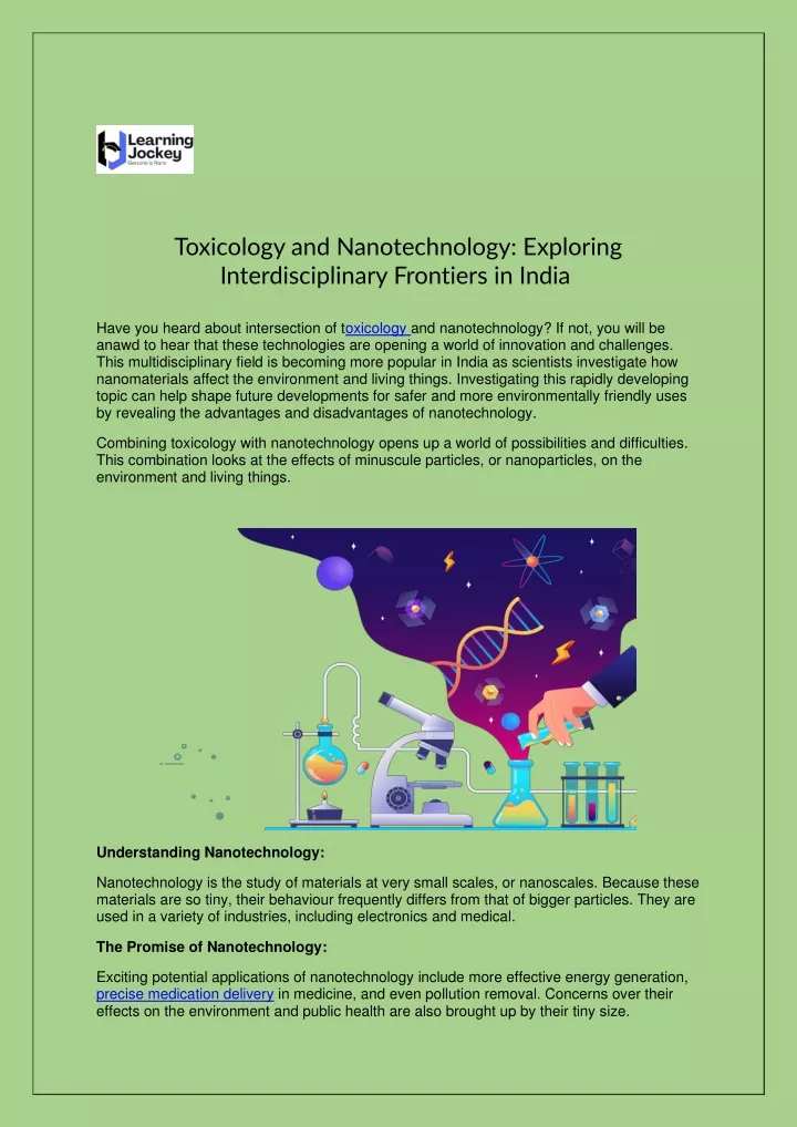 toxicology and nanotechnology exploring