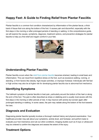 Happy Feet A Guide to Finding Relief from Plantar Fasciitis